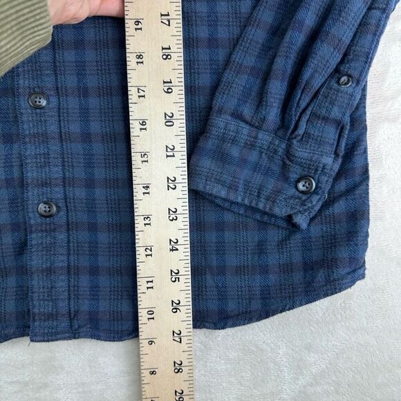 ALESBURY Shirt Mens Medium Blue Plaid Long Sleeve Flannel Button Up - Picture 6 of 7